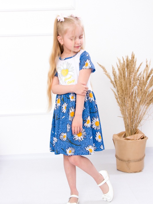 Акція на Дитяча літня сукня для дівчинки Носи своє 6118-002-33 92 см Ромашка (блакитна) (p-4791-43688) (p-4791-43688) від Rozetka