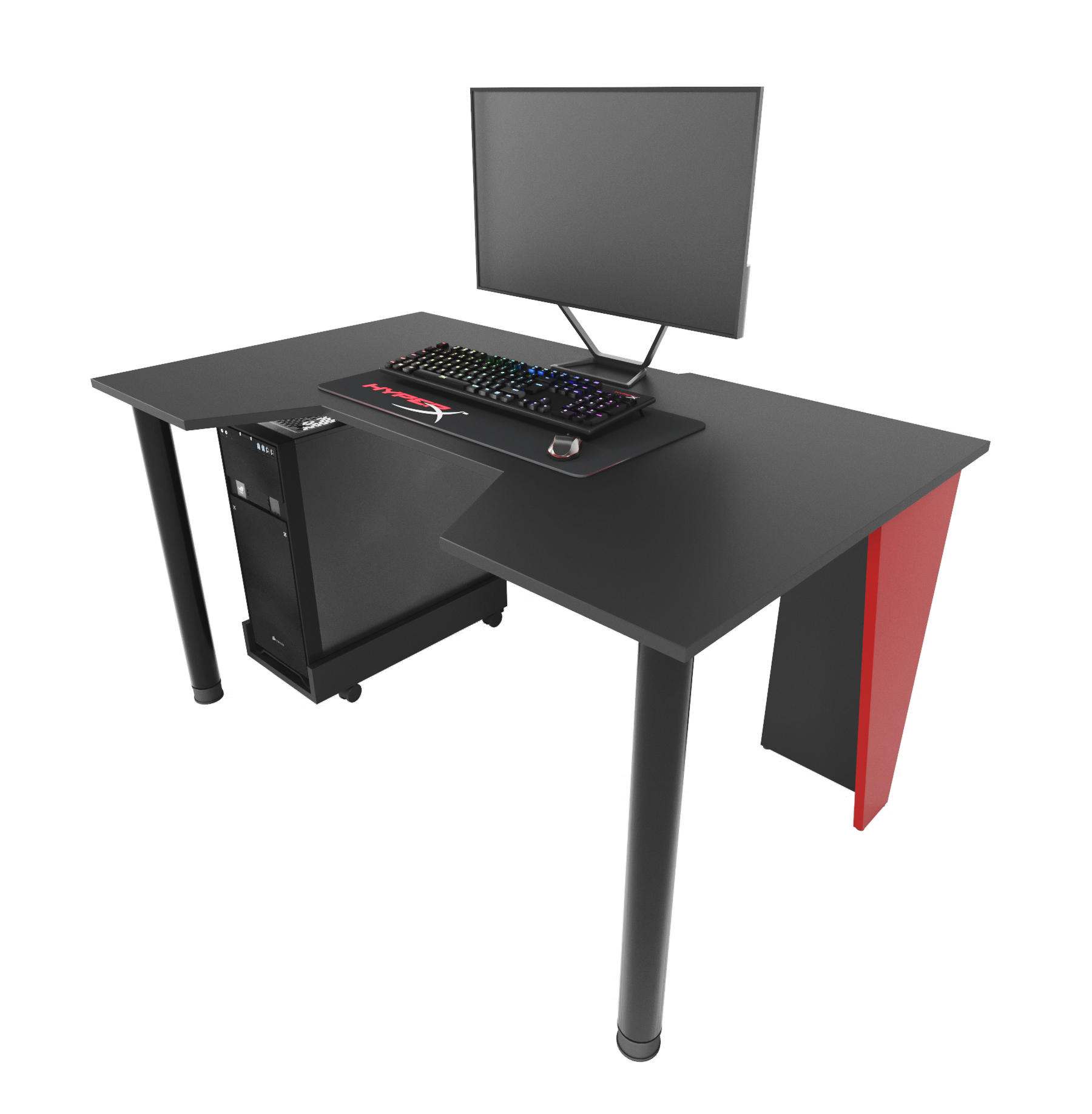 Геймерский игровой стол ZEUS™ GAMER-2 черный с красными боковыми – фото ...