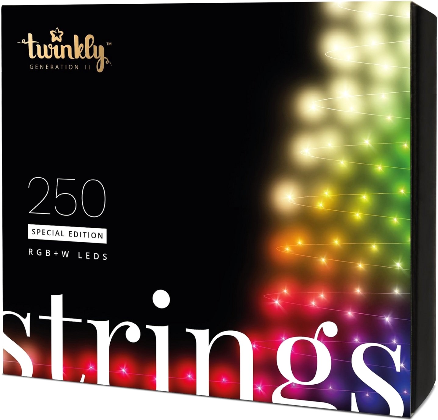

Светодиодная Smart LED гирлянда Twinkly Strings RGBW 250, BT+WiFi, Gen II, IP44, кабель черный (TWS250SPP-BEU)