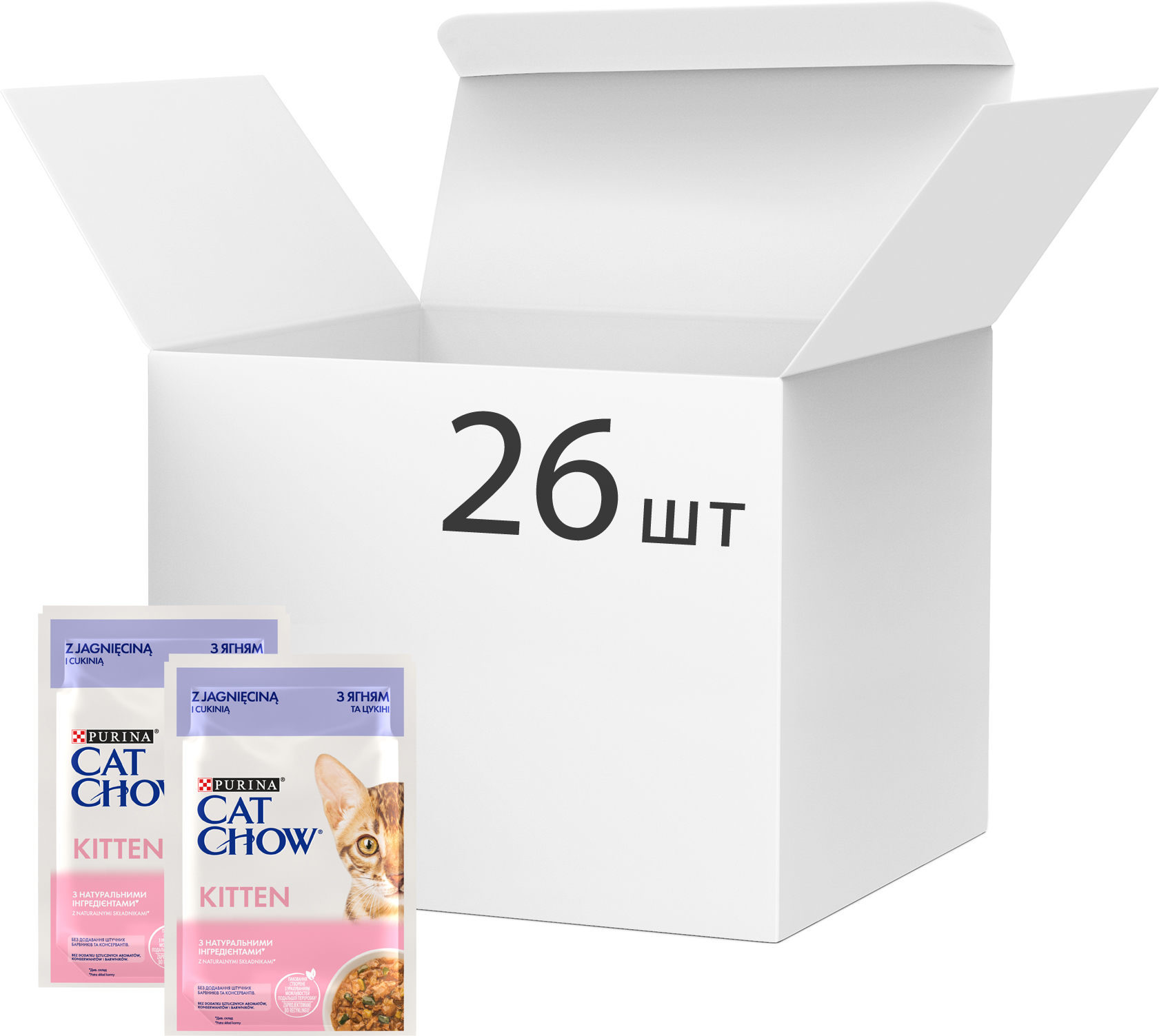 Упаковка влажного корма для котят Purina Cat Chow Kitten кусочки в ...