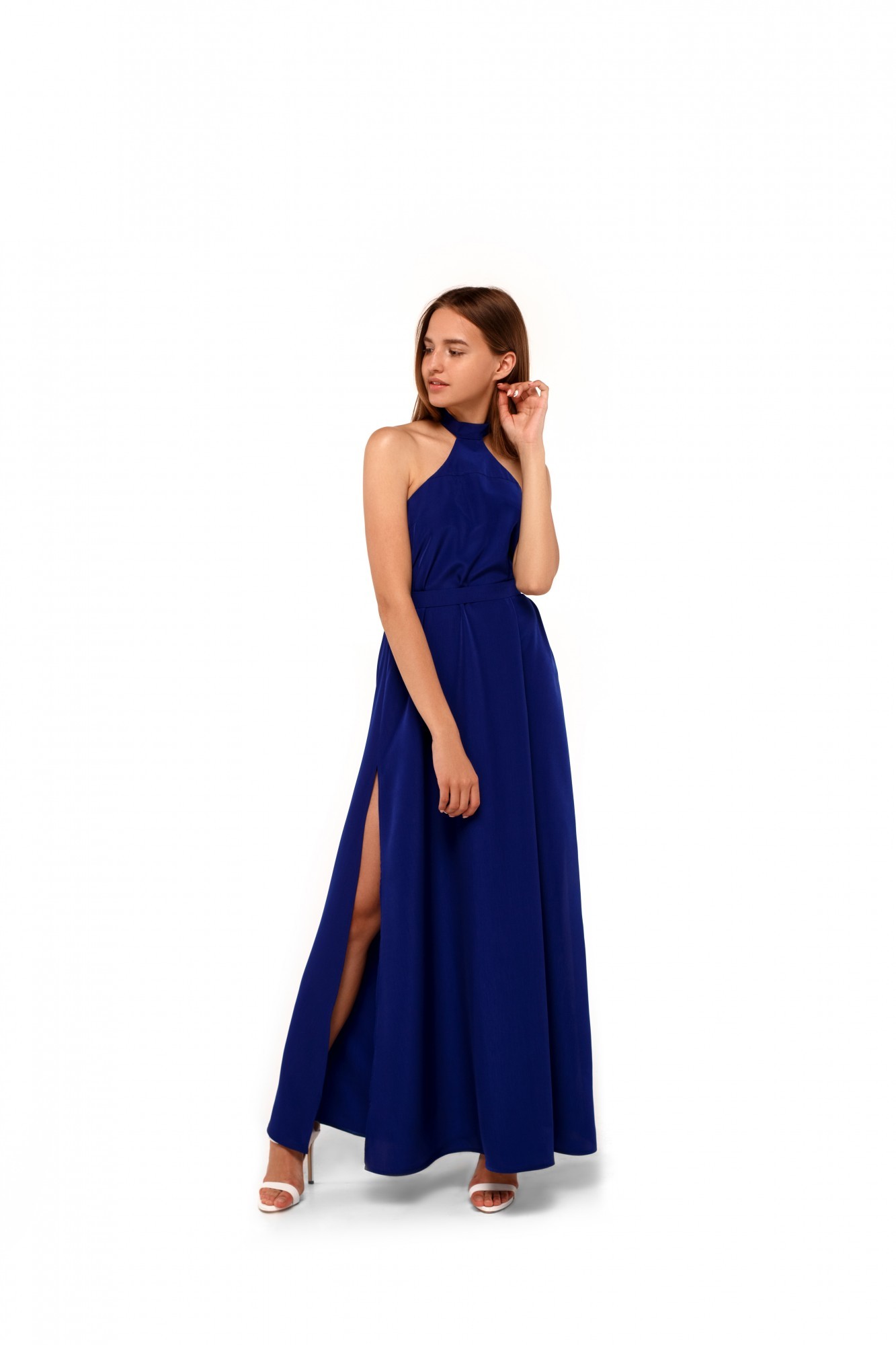 

Платье MISHKI в пол с ошейником XS синий mi14ss18