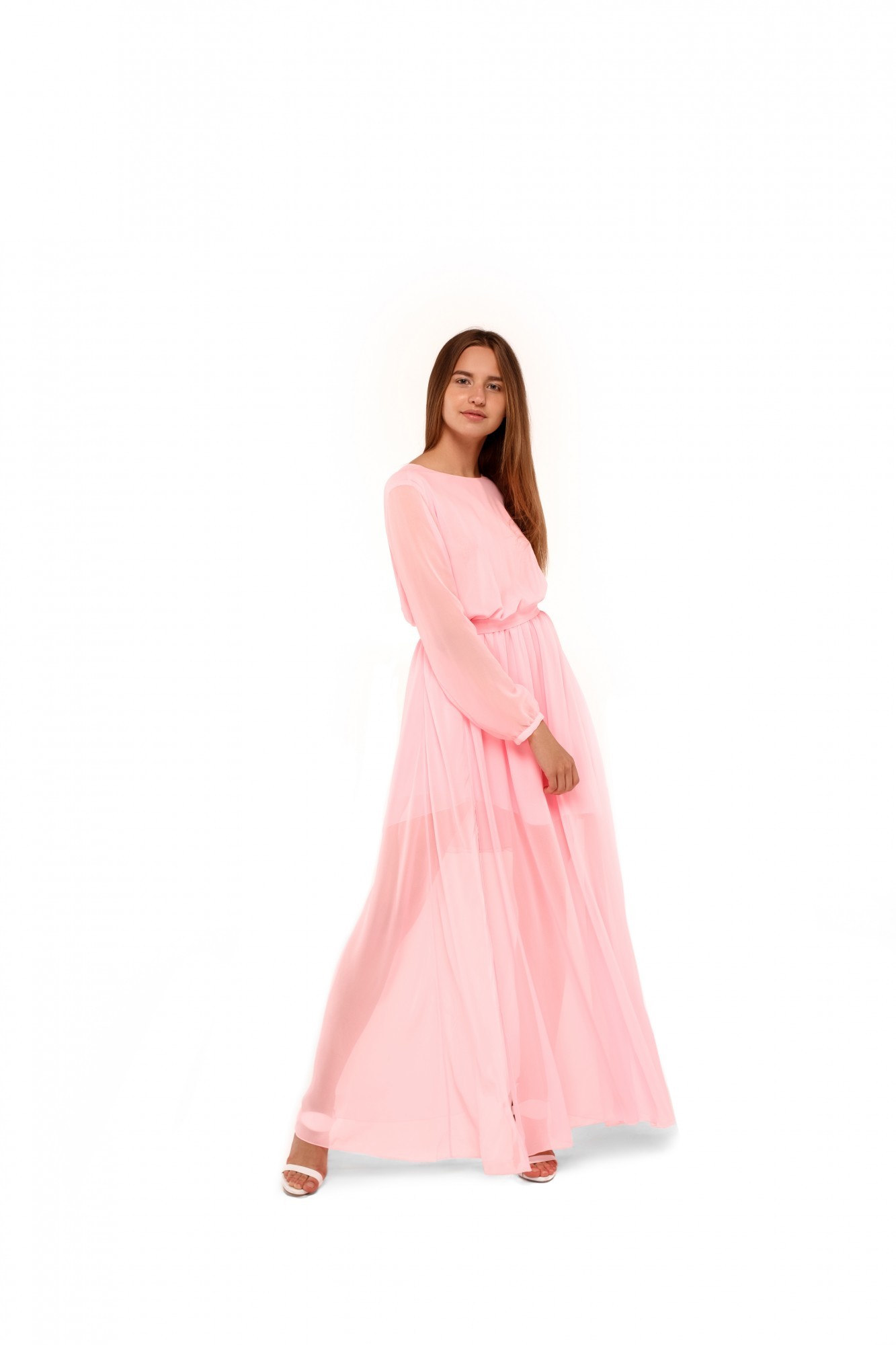 

Платье MISHKI в пол с длинными рукавами L розовый mi07ss18/1