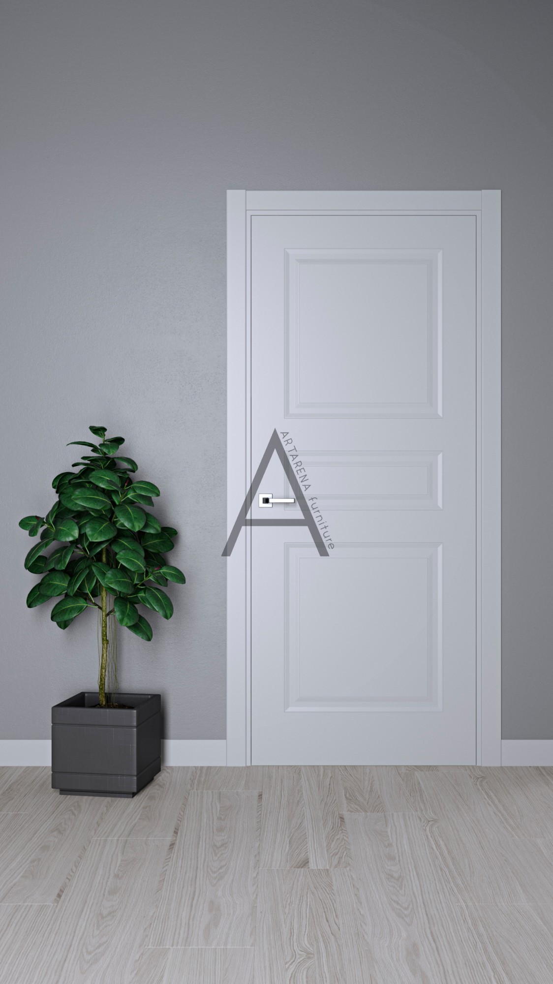 

Межкомнатные двери Artarena furniture London Form Stage Tress 2000*800*40 Белый матовый