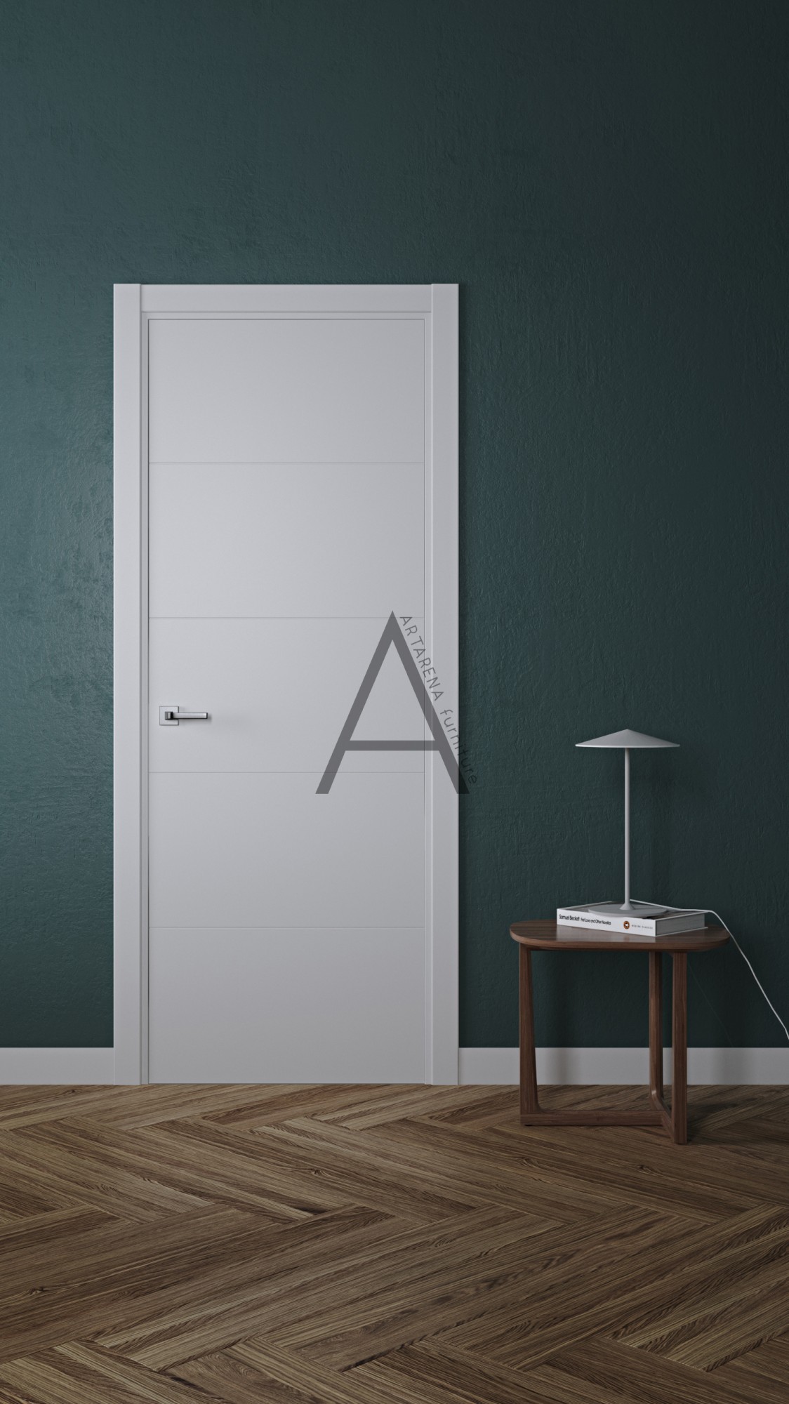 

Межкомнатные двери Artarena furniture Pline Sentrope 4F + Molding 2000*800*40 Белый матовый