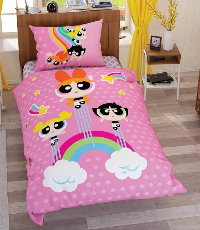 

Комплект постельного белья Tac Disney полуторный ранфорс Power Puff Girls Stars подростковый арт.TAC60207322