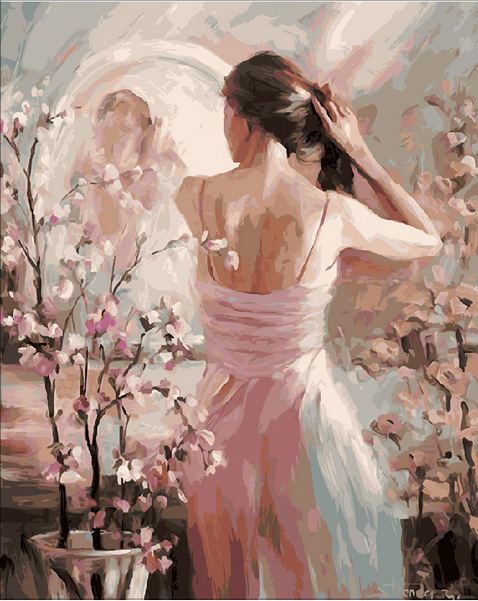 

Картина по номерам Mariposa Перед зеркалом 40*50 см (в коробке) арт.MR-Q1444