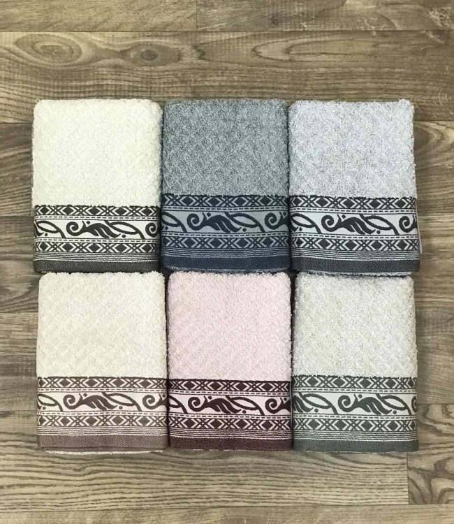 

Набор полотенец для лица Sikel Jacquard Izgu 50*90см махровые банные 6шт арт.8681049355874