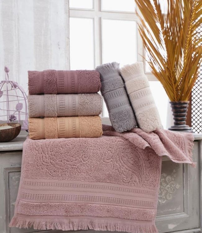 

Набор полотенец для лица Sikel Jacquard Asmali konak 70*140см махровые банные 6шт арт.8681049352613
