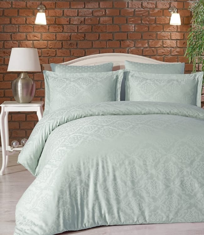 

Комплект постельного белья Zugo Home Ottoman Евро сатин-жаккард mint арт.8698485561295