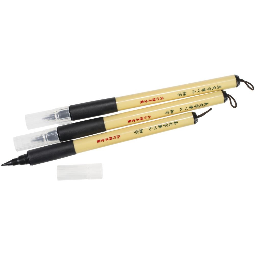 

Ручки для каллиграфии Kuretake Bimoji Fude Pen Fine 3 шт Black