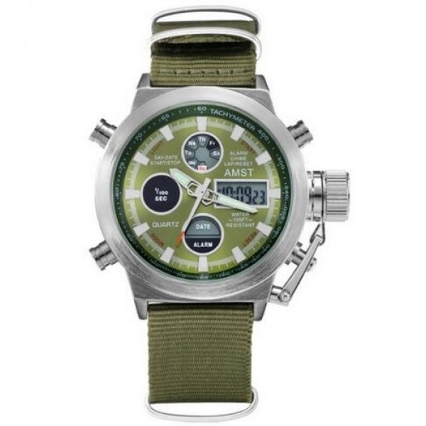 

Наручные часы AMST 3003 Silver-Green Green Wristband