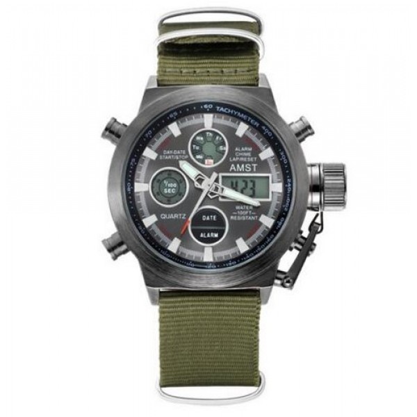 

Наручные часы AMST C Black-Black Green Wristband
