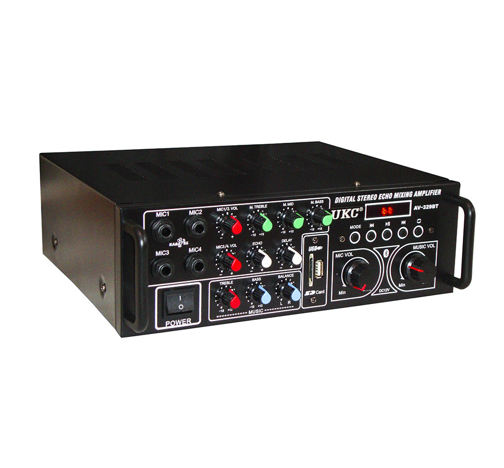 

Усилитель звука UKC AV-329BT Bluetooth. USB, SD, FM, Karaoke