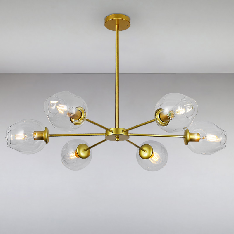 

Люстра подвесная молекула Light House LS-15179-6 GD+CL золото