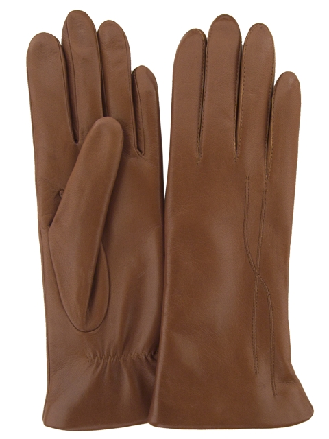 

Женские кожаные перчатки GlovesUA мод.097 светлый коньяк 7,5