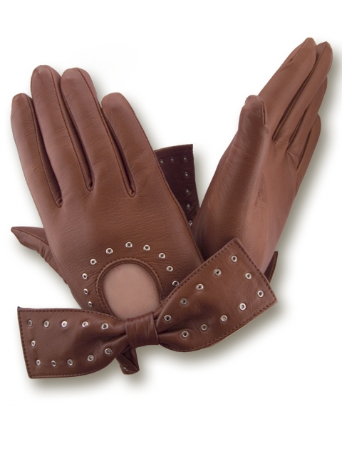 

Женские кожаные перчатки GlovesUA мод.379 коньяк 6,5