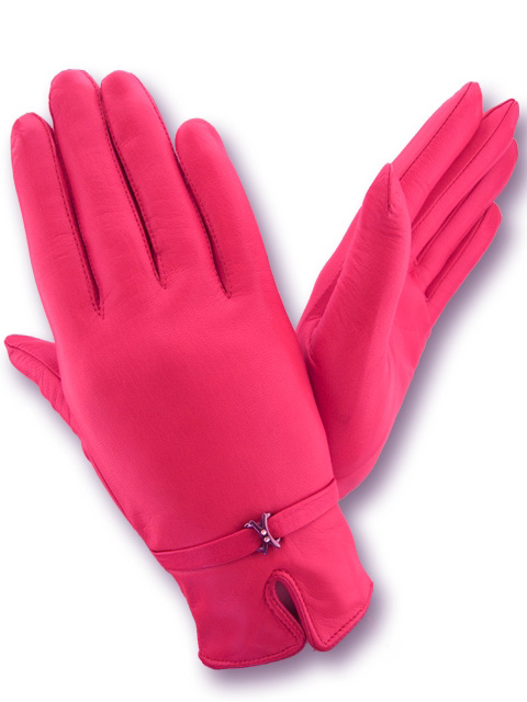 

Женские перчатки кожаные GlovesUA мод.057 малиновые 6
