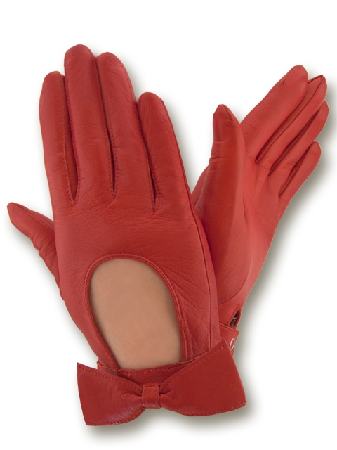 

Женские автомобильные кожаные перчатки GlovesUA мод.253 красные 7