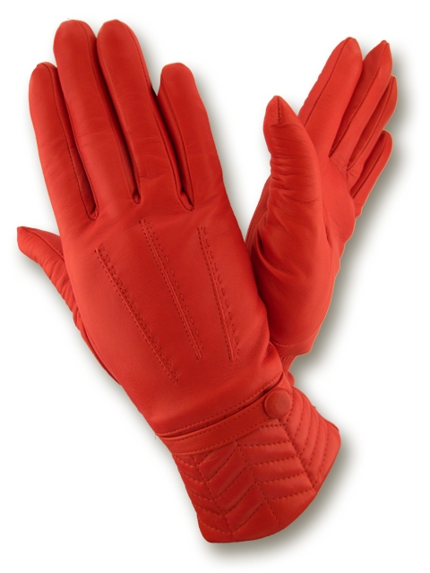 

Женские кожаные перчатки GlovesUA мод.344 красные 6,5