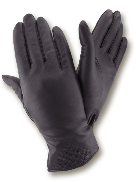 

Женские кожаные перчатки GlovesUA мод.143 черные 7
