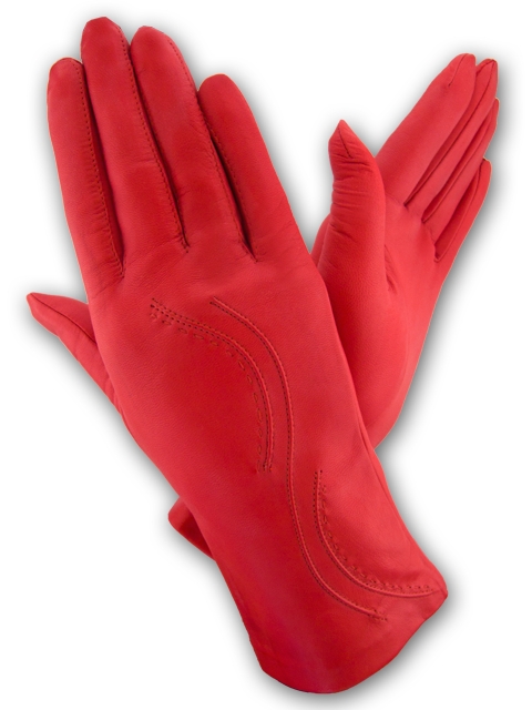 

Женские кожаные перчатки GlovesUA мод.154 красные 8