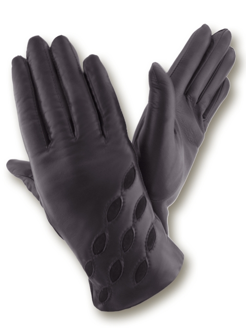 

Женские кожаные перчатки GlovesUA мод.041 черные 6