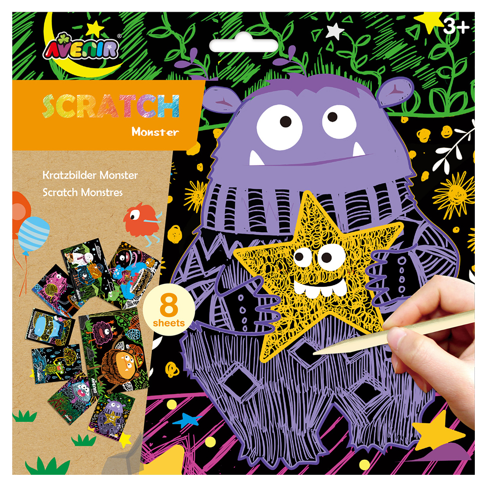 

Набор для творчества скретч-арт Avenir Монстр 8 раскрасок (CH191680)