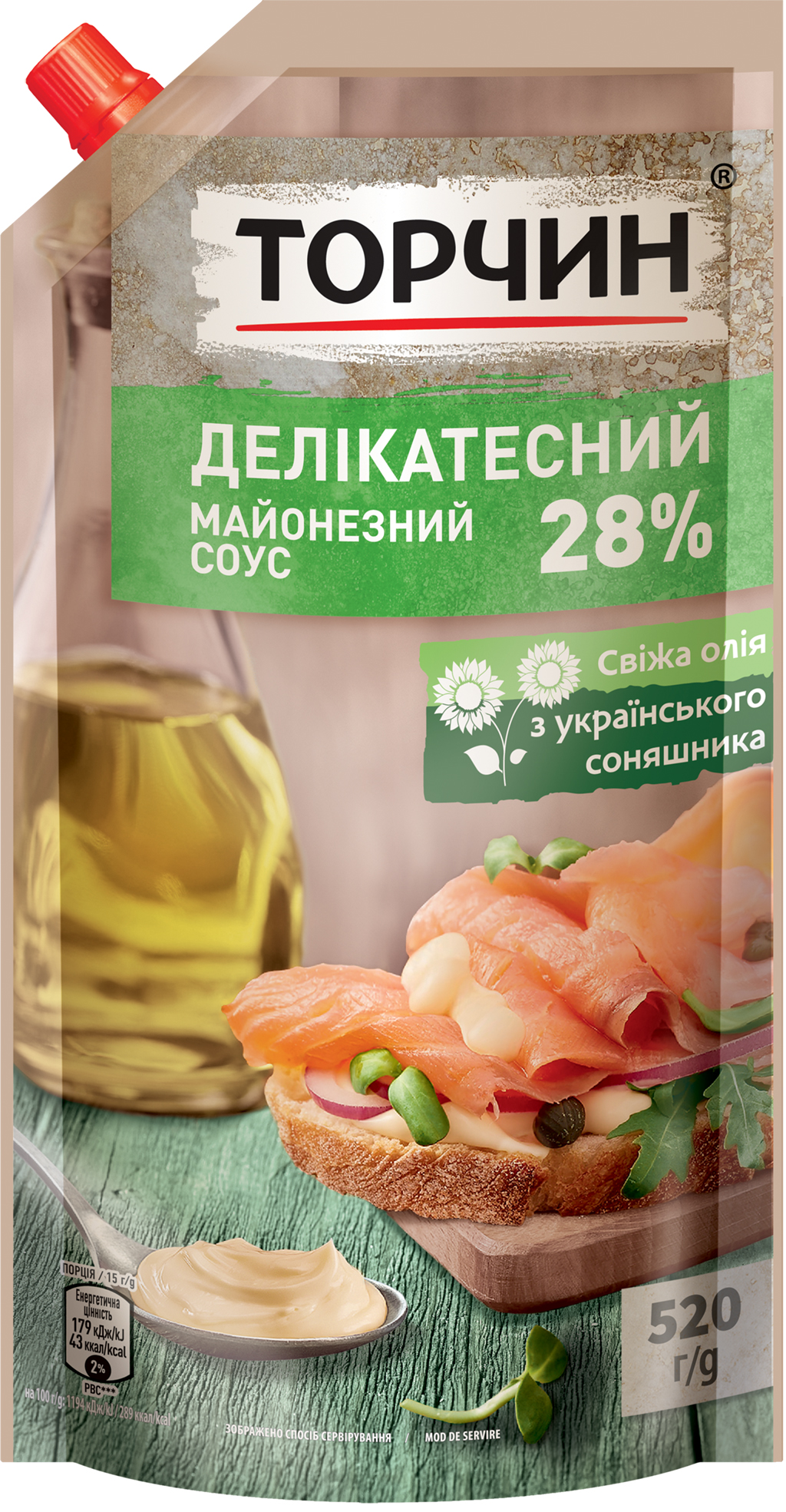Майонезный соус Торчин Деликатесный 28% 520 г (4820001316285) – купить ...