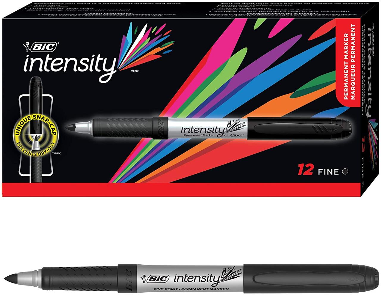 

Набір маркерів перманентних 12 шт BIC Intensity Permanent Marker, Fine Point Чорний (8290801) (B07TLQ4KVH)