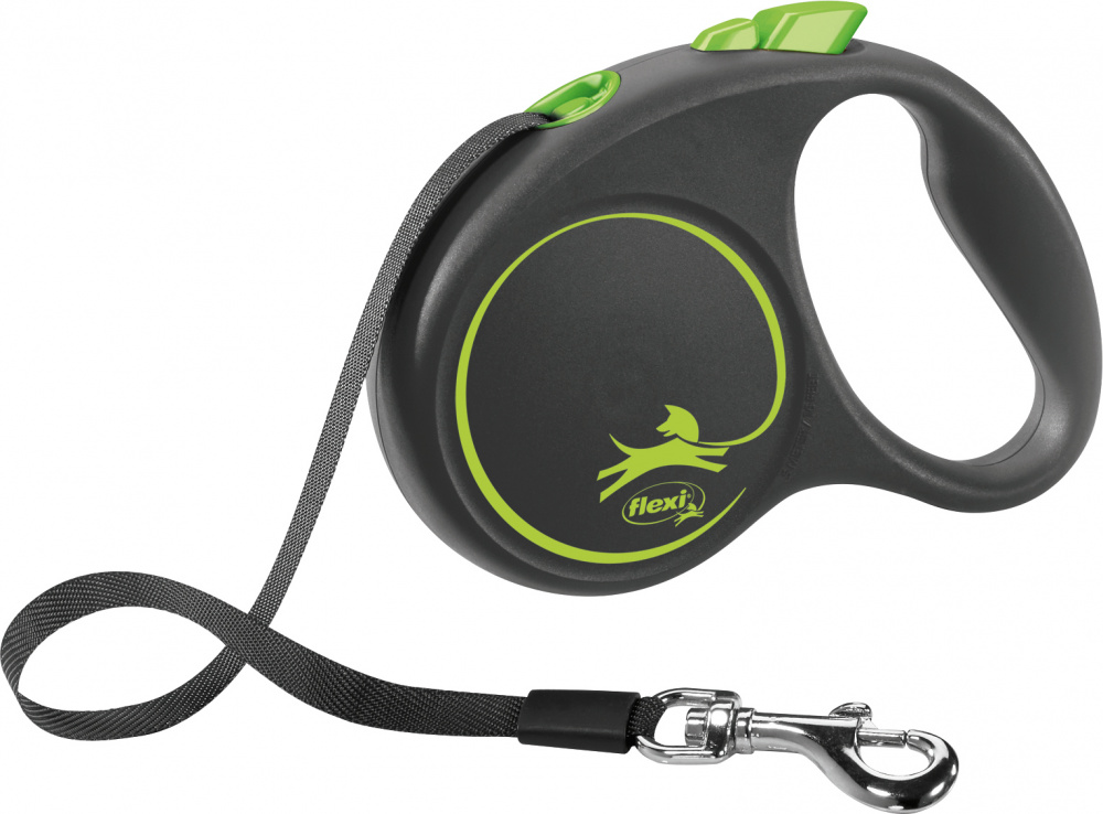 

Поводок рулетка Flexi "BLACK DESIGN" S 5м до 15кг черный с зеленым (TX-12354)