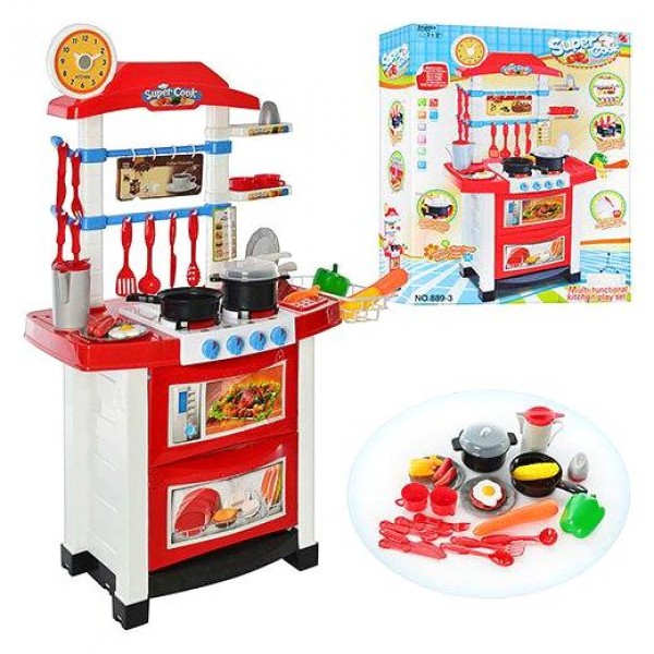 

Детская кухня Bambi Super Cook 889-3 бело красная