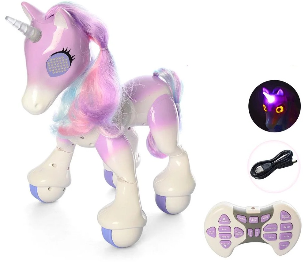 

Лошадка единорог на радиоуправлении Kai Lun Toys 807-808 свет звук фиолетово белая