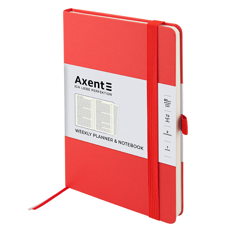 

Еженедельник недатированный Axent Partner Strong 125X195 красный линия/клетка 96л (8602-21-05-a)