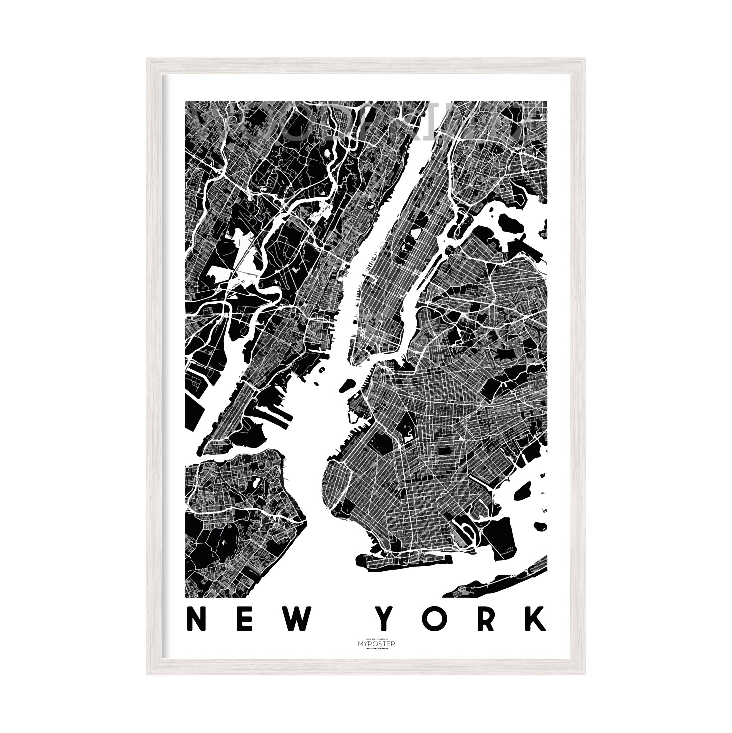 

Постер "New York" с антибликовым стеклом 297x420 мм в белой рамке