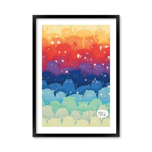 

Постер "Rainbow cat" без стекла 596x840 мм в чёрной рамке