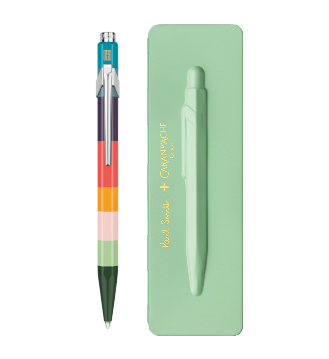 

Ручка Caran d'Ache 849 Paul Smith Фісташковий бокс (7630002342469)