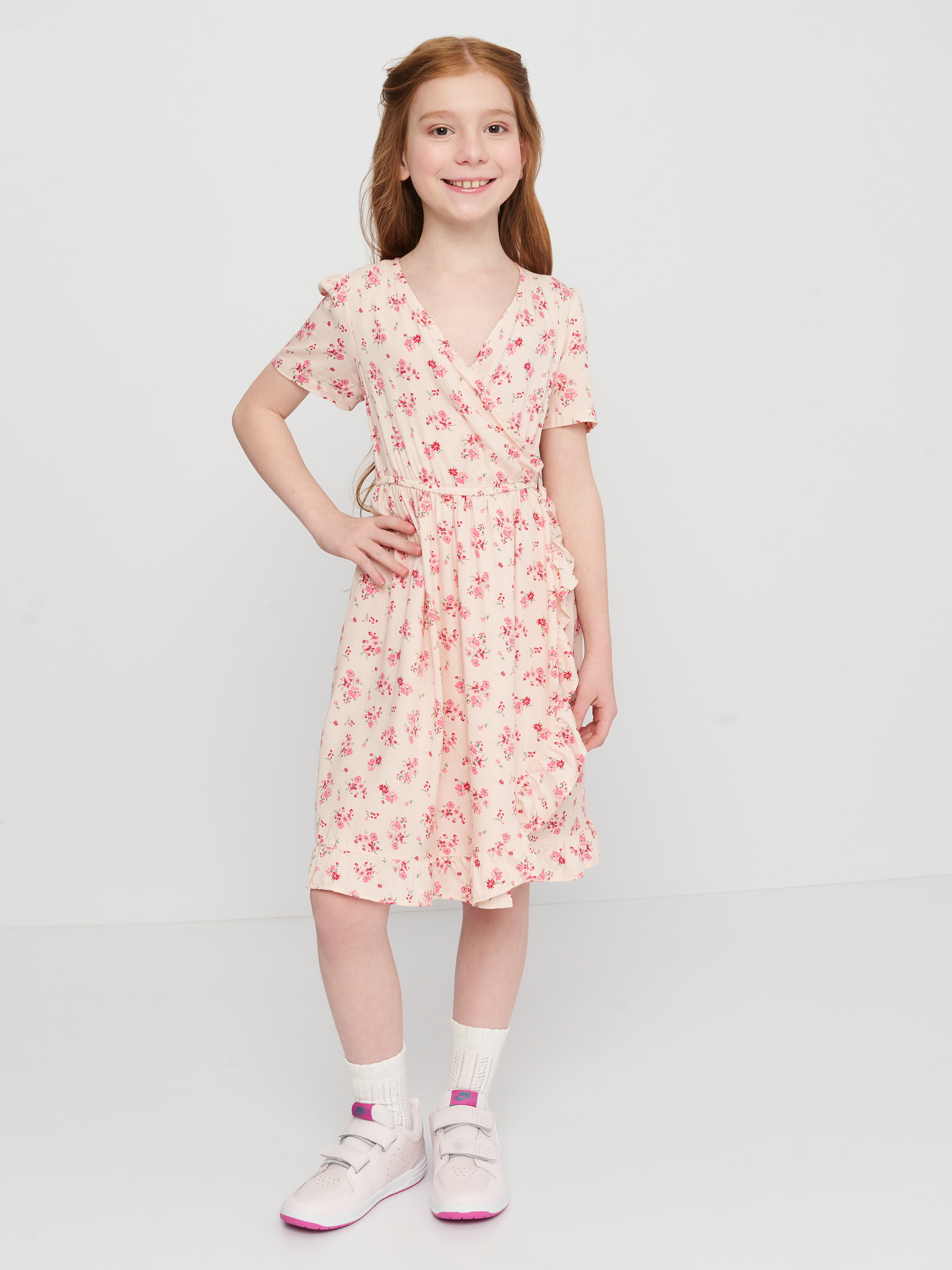 Акція на Дитяче літнє плаття для дівчинки Minoti 14Dress 35 38758TEN 128-134 см Рожеве від Rozetka