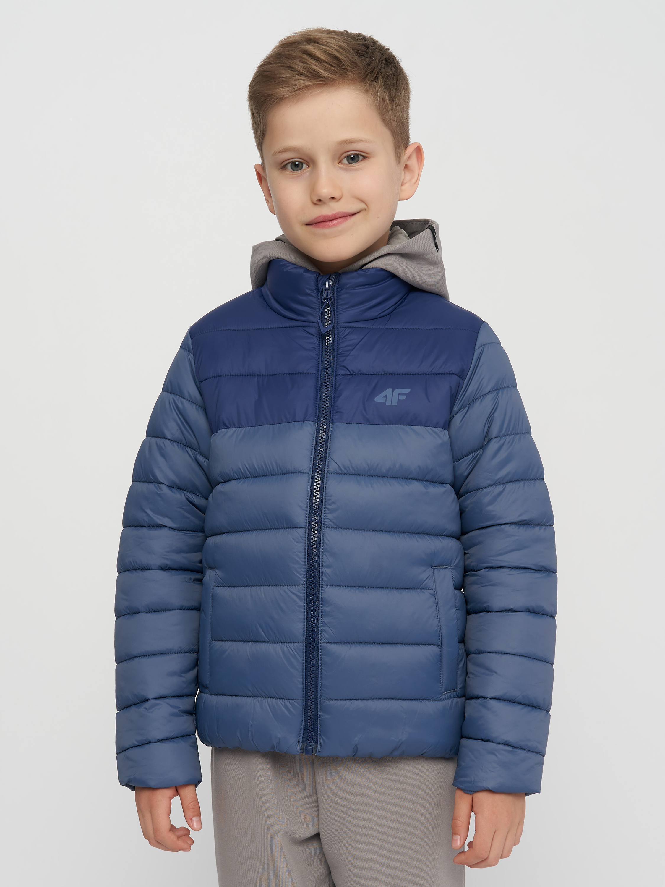 Акція на Дитяча демісезонна куртка для хлопчика 4F 4FJSS23TDJAM077-32S 122 см Синя від Rozetka