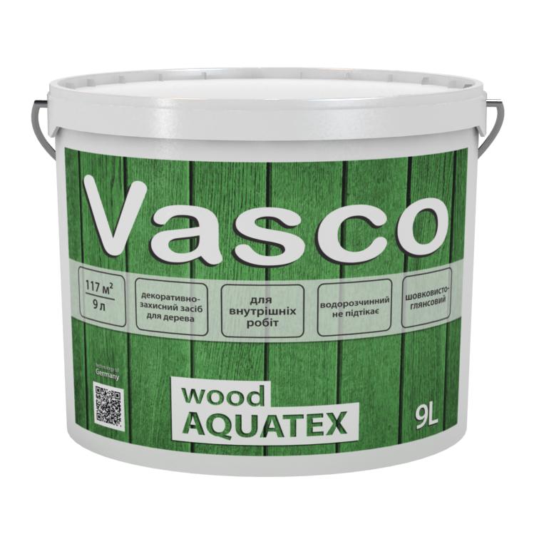 

Лак для дерева Vasco wood AQUATEX 9л прозрачный