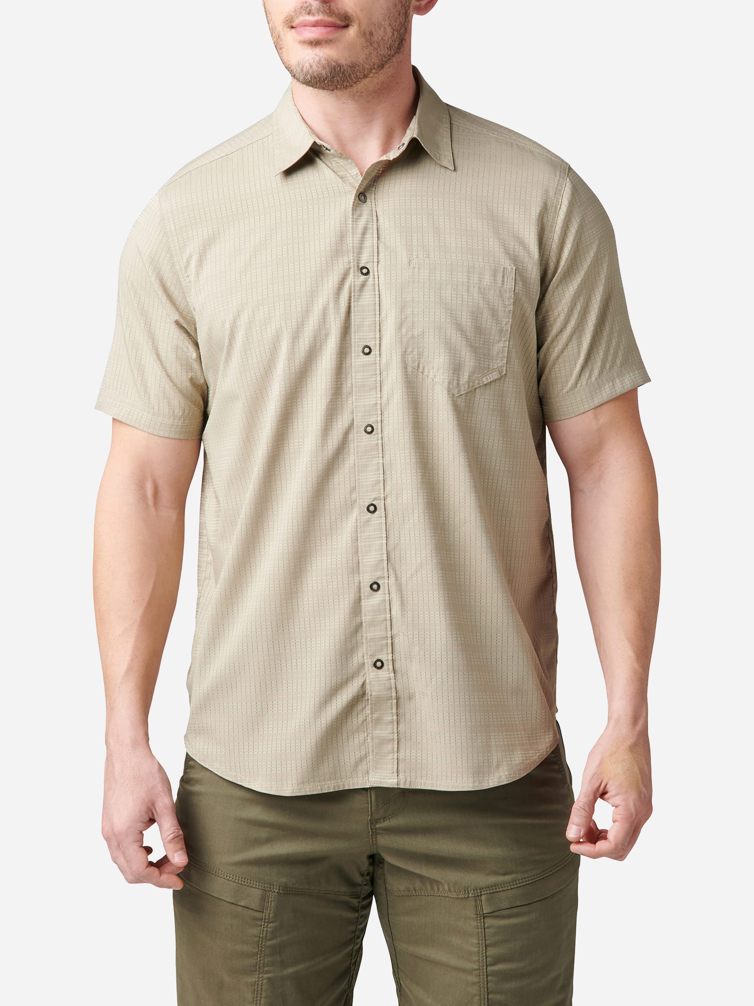 Акція на Сорочка 5.11 Tactical Aerial Short Sleeve Shirt 71378-055 M Khaki від Rozetka