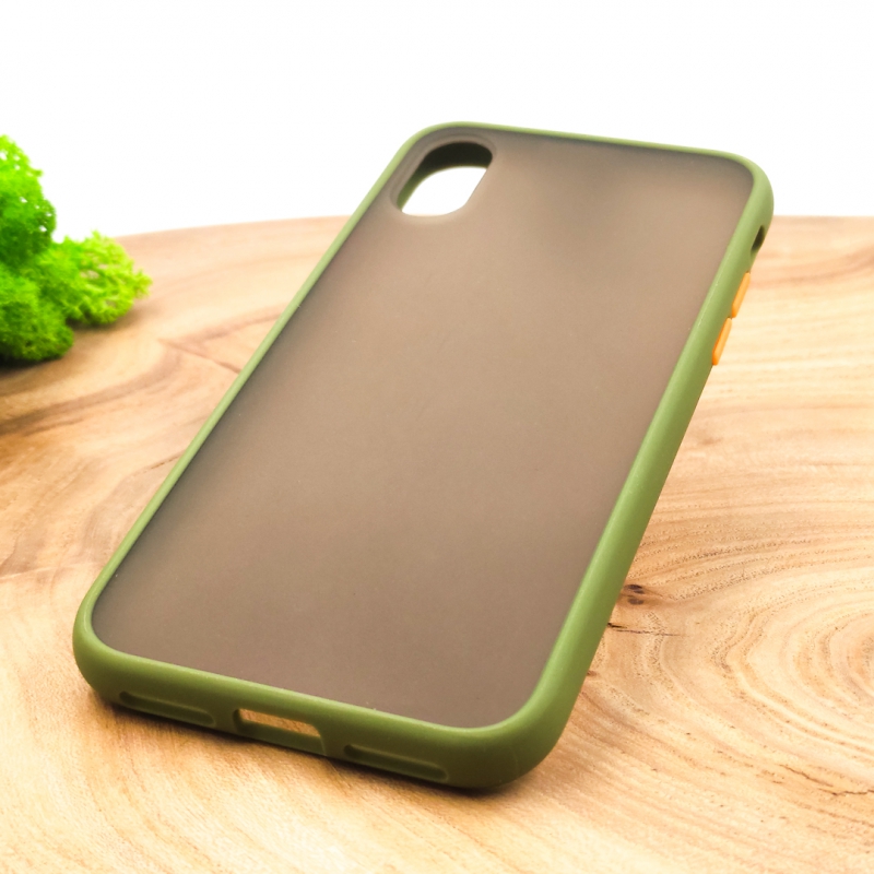 Противоударный полиуретановый чехол Smoke case для iPhone XR Green ...