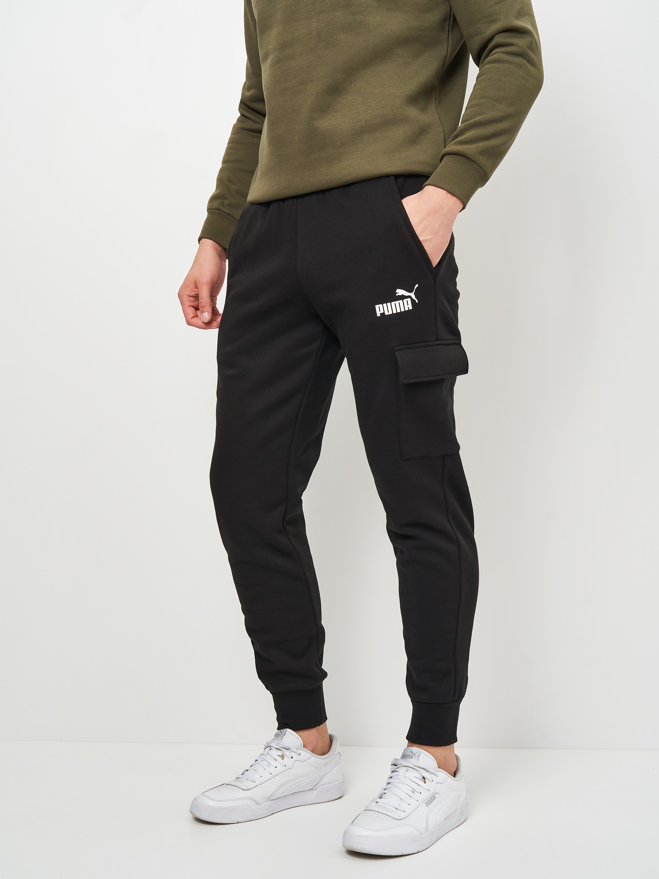 Акція на Спортивні штани утеплені чоловічі Puma ESS Cargo Pants 84580201 XL Чорні від Rozetka