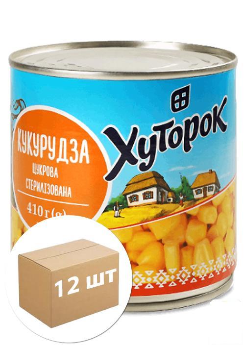 Кукуруза сахарная 425 мл (410 гр) ТМ "Хуторок" упаковка 12 шт (99417 ...