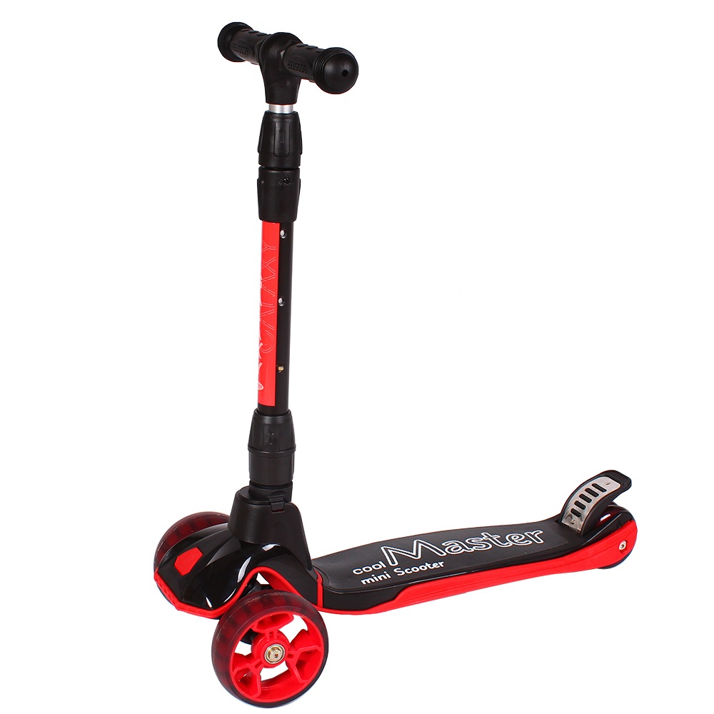 

Самокат Tilly GS-0017 складной с 4 колесами PU + прорезиненные ручки Красный/Черный