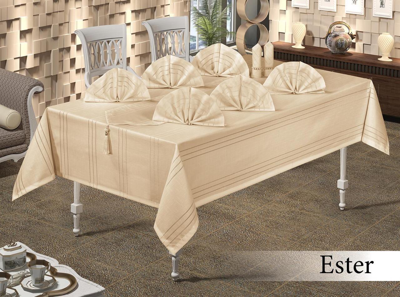 

Скатерть Set Maison Royale 160x220+8 psc Ester Cappucino