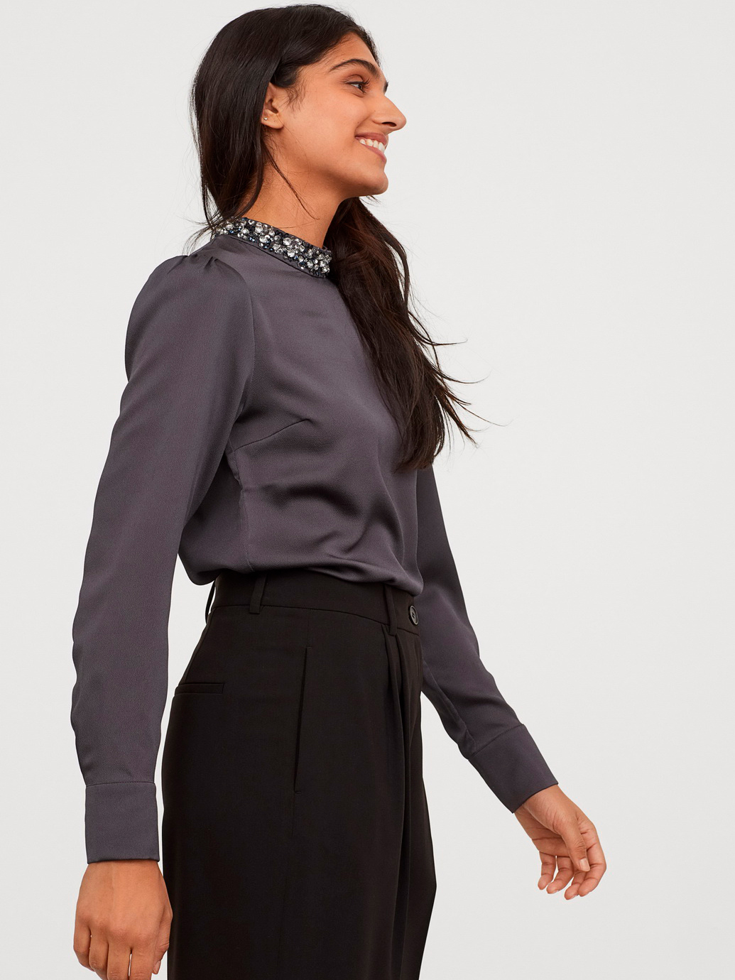

Блузка H&M 0663434-8 44 Серая