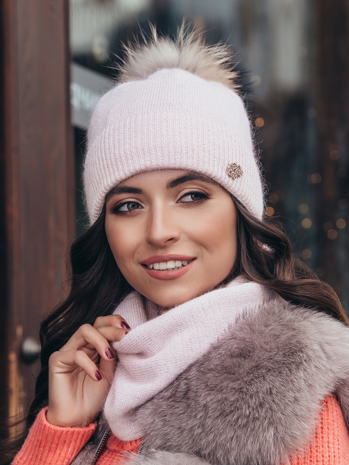 

Шапка + снуд Dressa 40349  Пудровые, Шапка + снуд Dressa 40349 One Size Пудровые
