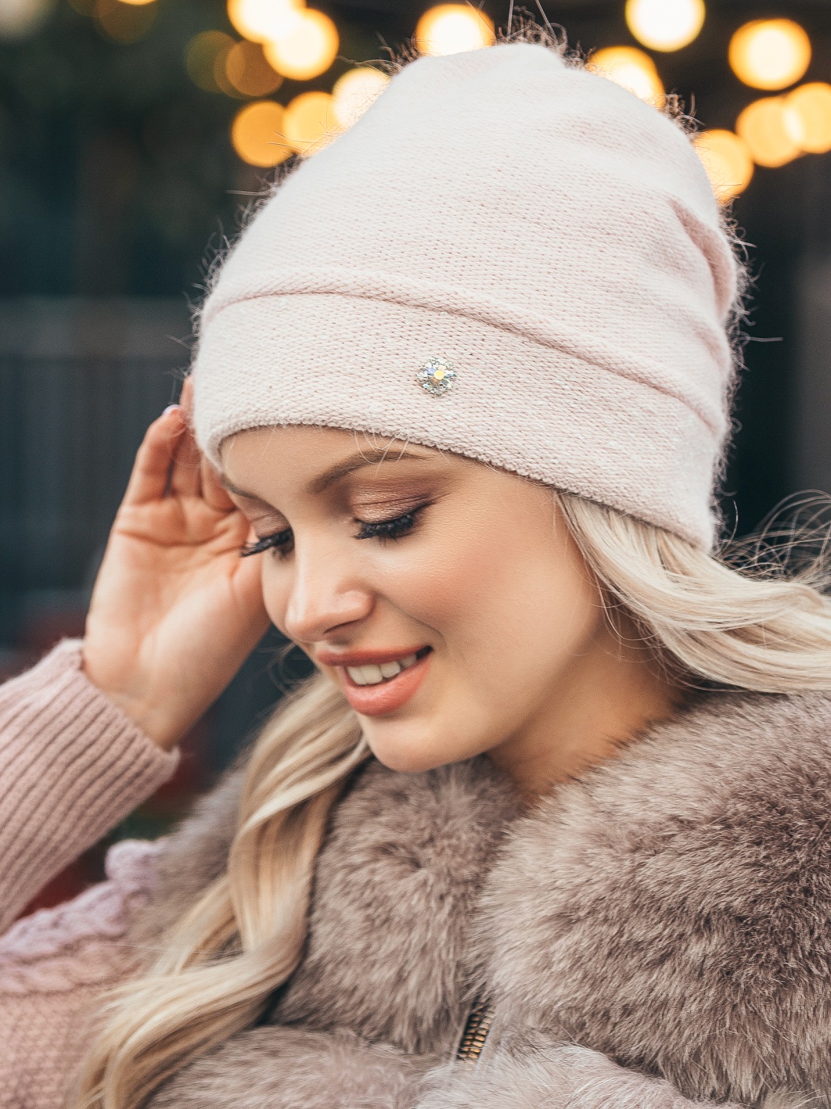 

Шапка Dressa 50524 One Size Пудровая