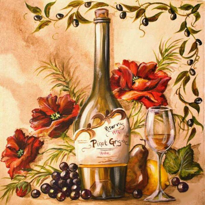 

Алмазная мозаика Французское вино 40x40см DM-219 Полная зашивка. Набор алмазной вышивки