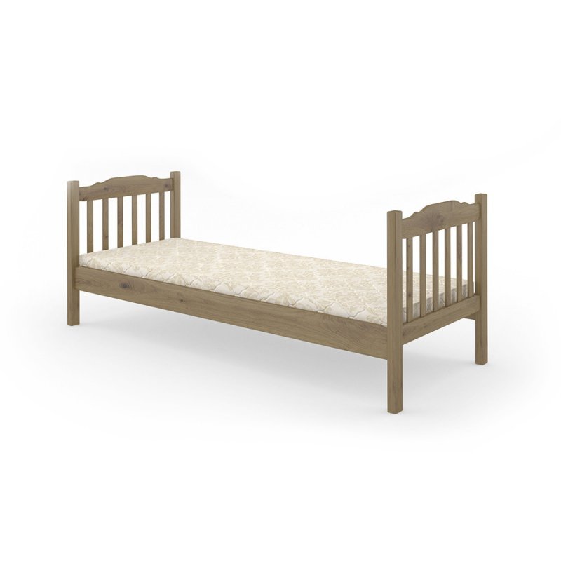 

Кровать двухъярусная детская деревянная из сосны Карина без ящиков и забора MebiGrand 90x200 цвет Орех светлый